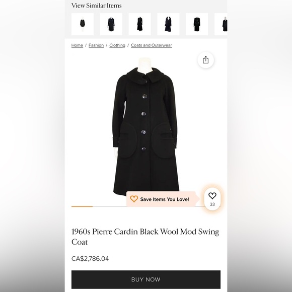 Pierre Cardin Dark Blue Pea Coat with Bow Details - Picture 8 of 8